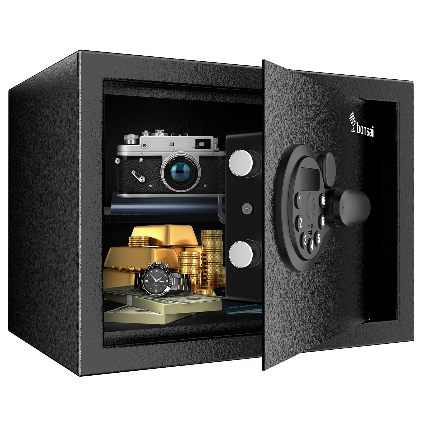 Bonsaii Safe, 0.6 Cubic Safe Box with Electronic Keypad, Removable